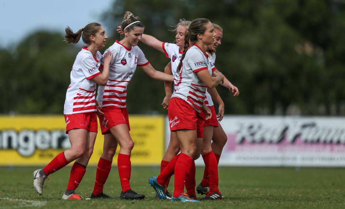 GOOD START: Merewether are second and unbeaten after two rounds of Herald Women's Premier League. Football in Australia has been on hold since March due to COVID-19. Picture: Marina Neil