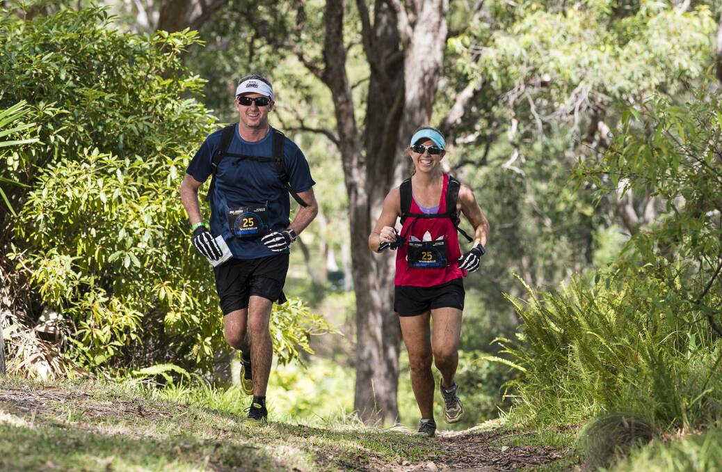 The Lake Macquarie Adventure Race combines mountain biking, trail running and kayaking and is a two-person event, which means entrants have support the whole way. Picture: Outer Image Collective 