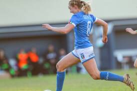 Azzurri's Jess Gentle scored a double against Adamstown on Saturday. Picture by Max Mason-Hubers
