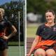 Newcastle's Millie Tonkin, left, and Maitland's Hope White are making the most of their inclusion in the Giants Academy. Pictures by Jonathan Carroll and Peter Lorimer