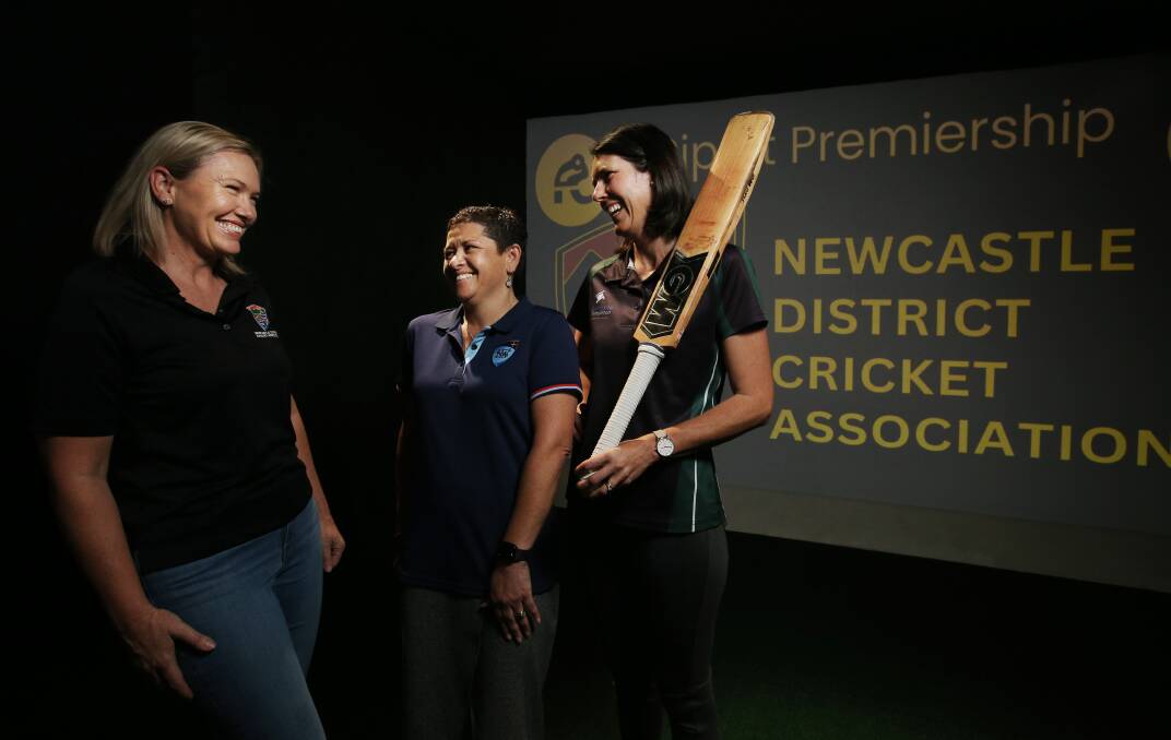 From left, Sharyn Beck, Leya Wilson and Sharon Dare all hold important roles in Newcastle junior and senior cricket associations. Picture Simone De Peak