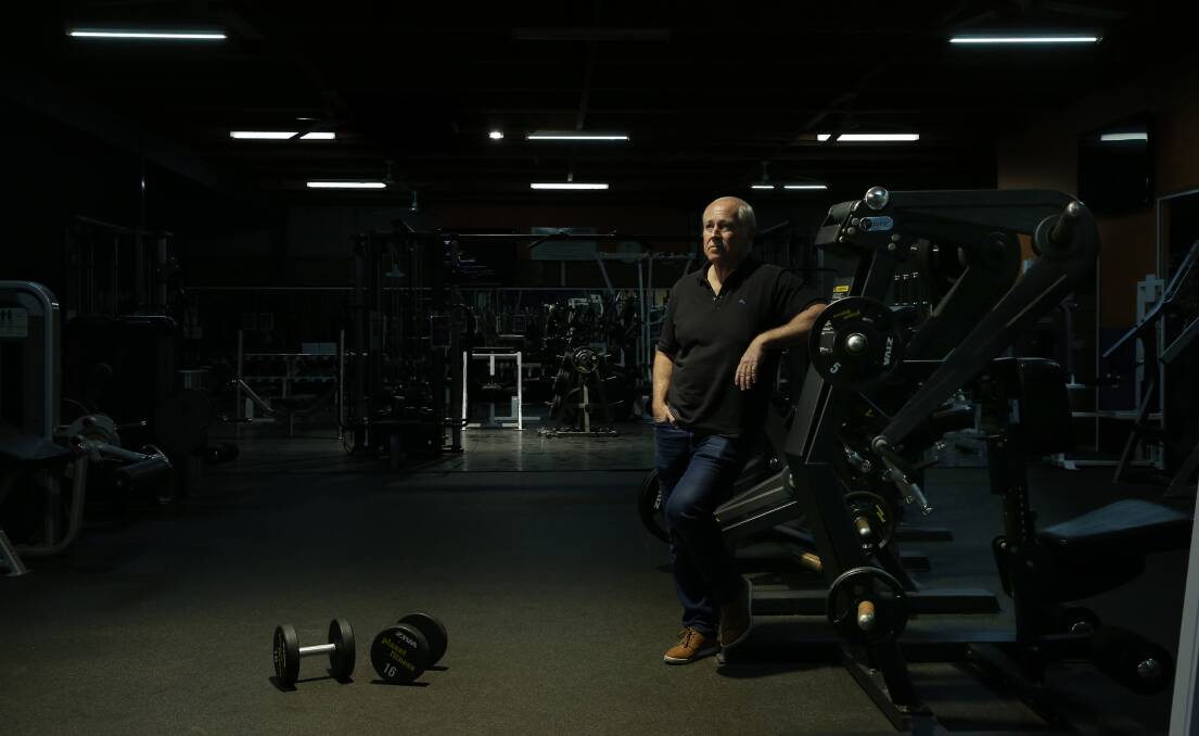 Planet Fitness Australia founder and director Dallas Rosekelly in his empty Newcastle gym last week. Picture: Simone De Peak