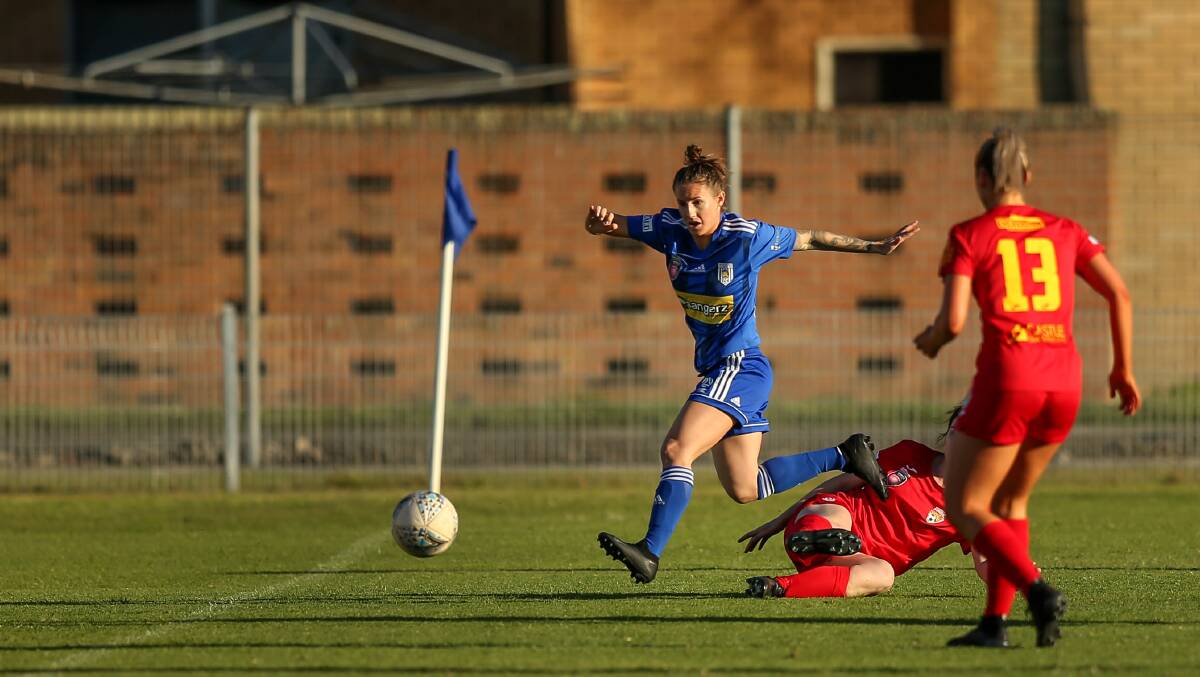 INSTRUMENTAL: Striker Georgia Amess has given Newcastle Olympic an added attacking threat since joining the club ahead of the Herald Women's Premier League restart last month. Picture: Marina Neil