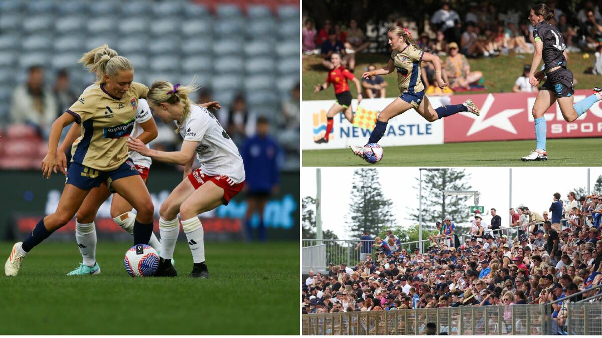 Libby Copus-Brown (main picture) was one of three scorers on Sunday while forward Lara Gooch (top right) is back from Young Matildas duty as the Jets bank on strong home crowd support at No.2 for a big game this Saturday. Pictures by Peter Lorimer and Jonathan Carroll