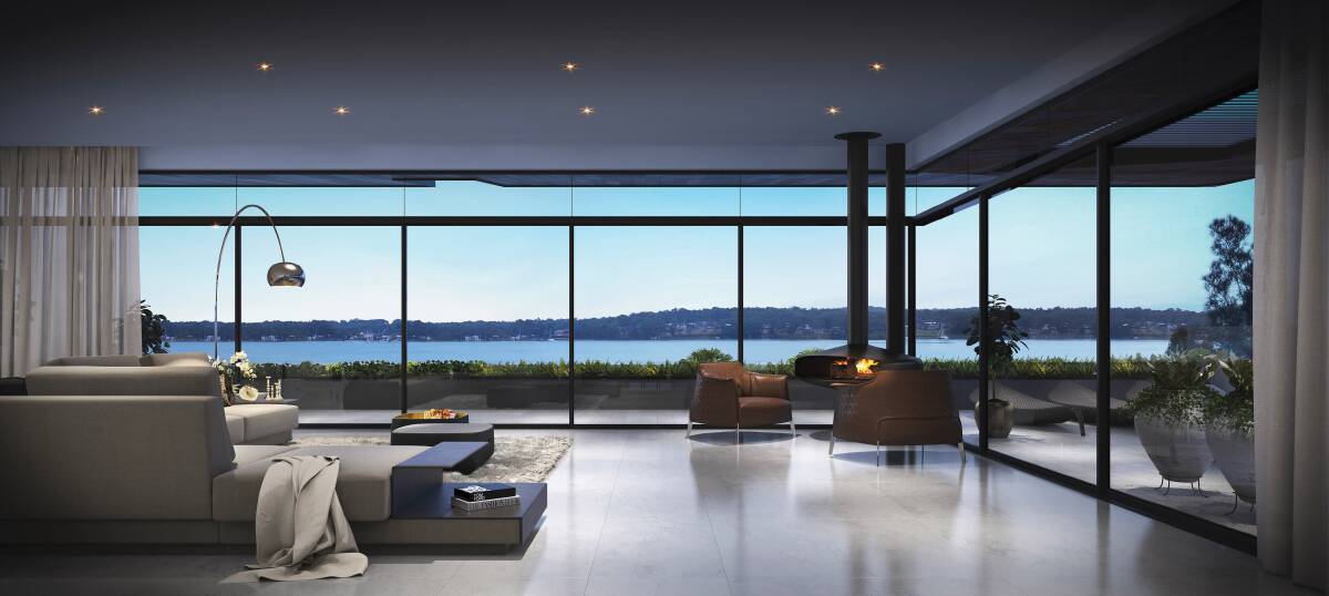 An artist's impression of the view from one of the luxurious penthouses being sold off the plan in the first apartment release of the Trinity Point development.