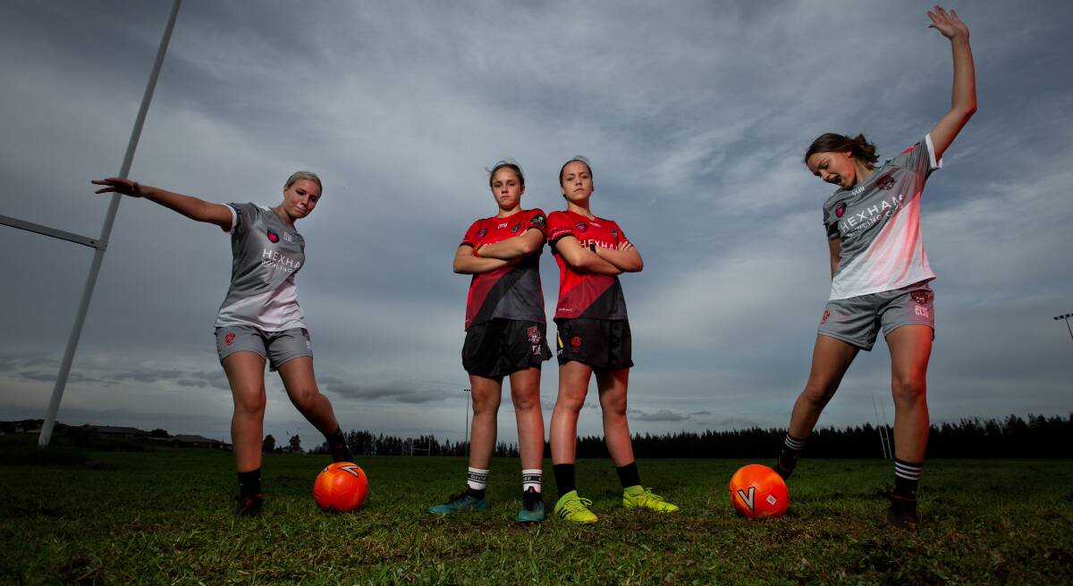 RISING TALENT: Thornton young guns (from left) Lauren Faulkner, Ainsley Childs, Taleah Mountford and Jasmyn Hughes are all set to benefit from the club's WPL move to Maitland. Picture: Marina Neil