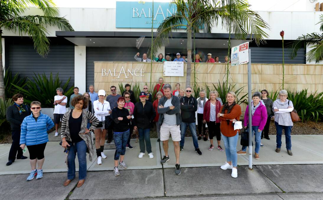 NOT HAPPY: Shoal Bay's Neil Edwards, centre, says Wests Group members are "gutted" Balance Nelson Bay has closed. Picture: Jonathan Carroll