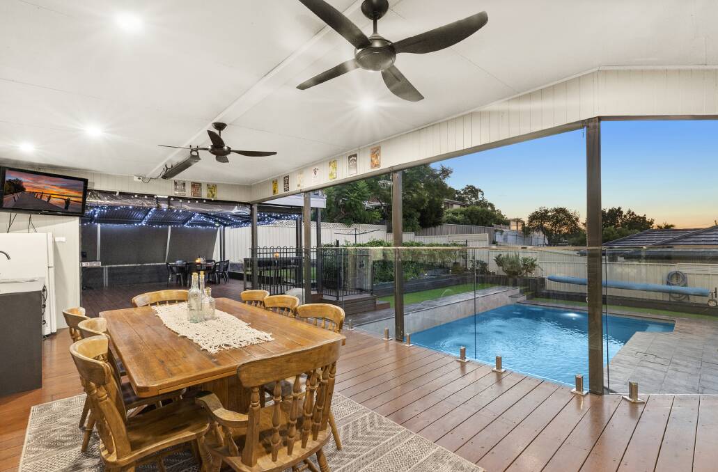 This home is Eleebana's Ian Street has sold for $1.36 million prior to auction.