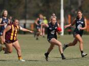 Black Diamond AFL women's action between Newcastle City and Cardiff at Pasterfield Oval on Saturday. Picture: Max Mason-Hubers