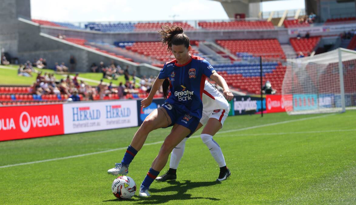 ON THE BALL: Arin Gilliland is relishing a more attacking role with the Jets. Picture: Jonathan Carroll