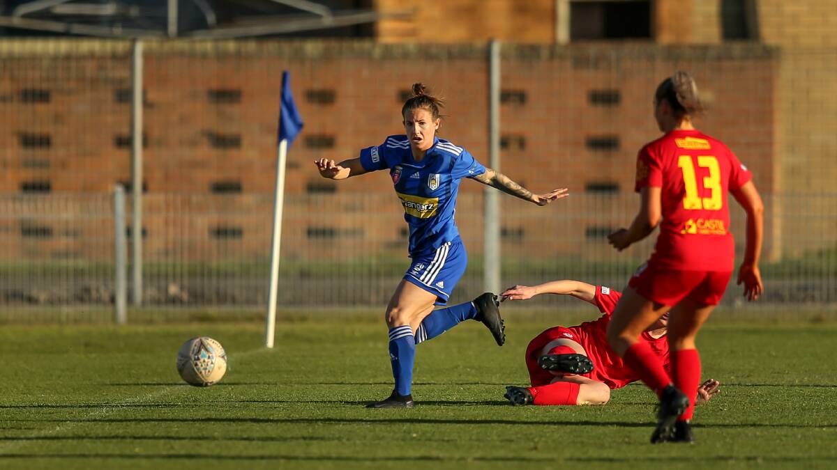 Olympic striker Georgia Amess goes up against her former club New Lambton in a rescheduled WPL fixture at Alder Park on Wednesday night. Picture: Marina Neil