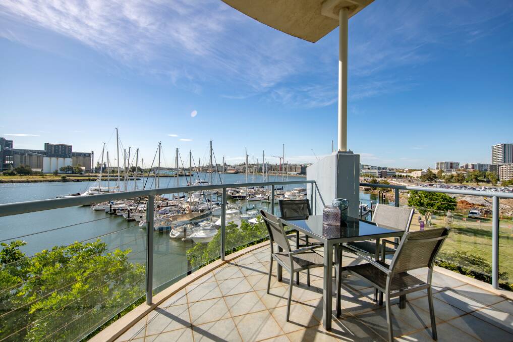 TIGHTLY HELD: This Wickham apartment has a prized north-easterly aspect and never-to-be-built-out water views.