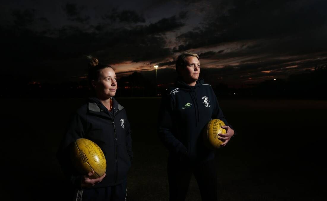 PIONEERS: Newcastle City captain Meaghan MacDonald, left, and vice president, player and coach Kate Handley. Picture: Simone De Peak