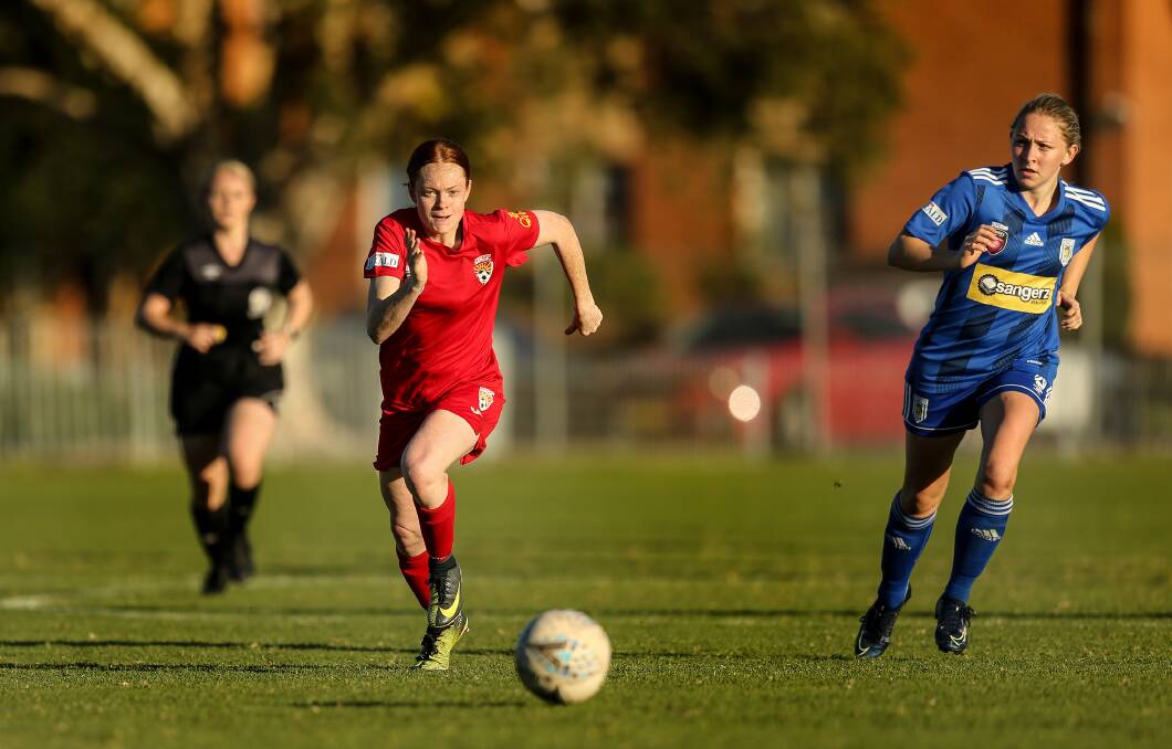 Herald WPL action between Newcastle Olympic and Broadmeadow Magic at Darling Street Oval. Pictures by Marina Neil