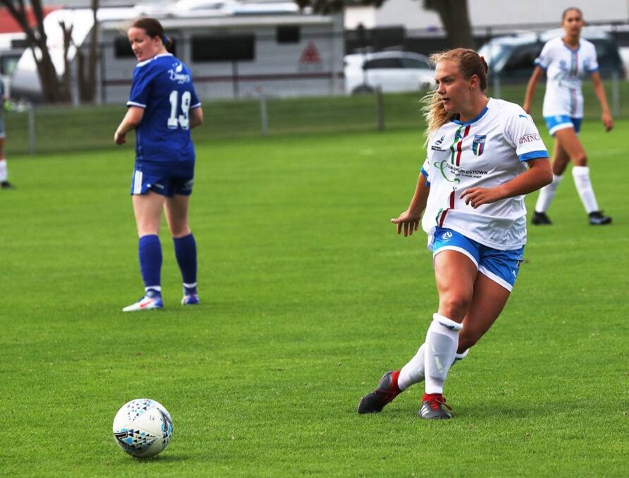 COMPLETE PACKAGE: American Summer Taube has proven a handy acquisition for Charlestown Azzurri as they target a top-four finish in NPLW Northern NSW. Picture: Peter Lorimer