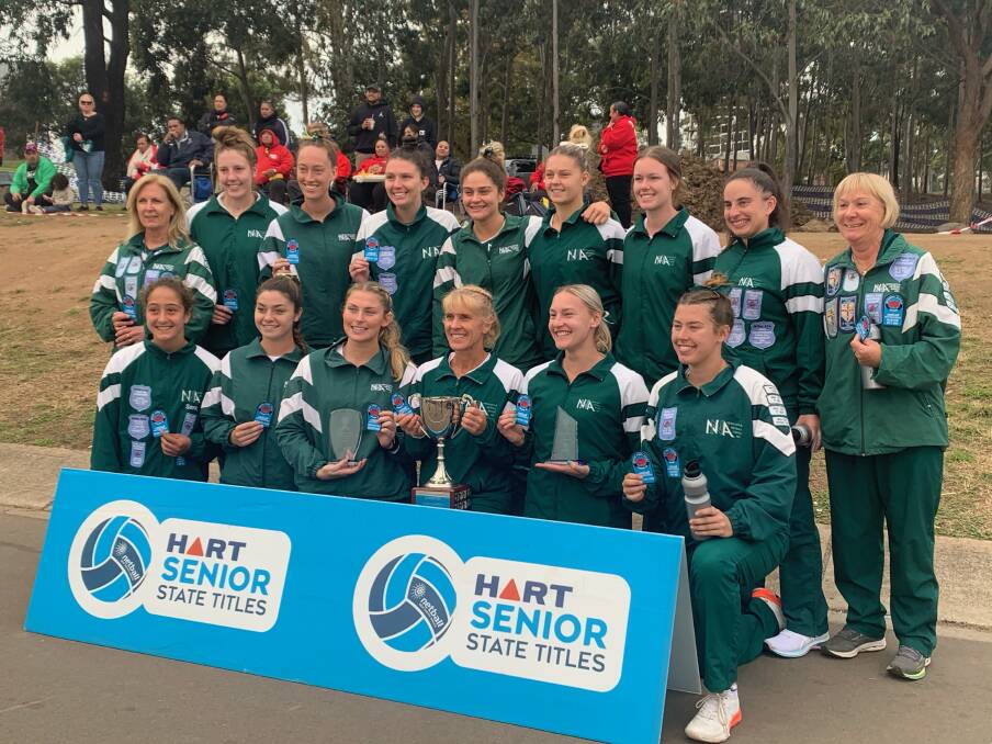 RUNNERS-UP: Newcastle Netball Association finished second at the NSW open championships in Liverpool over the long weekend and earned the Pat Weston OAM Country Champions Cup. Picture: Supplied