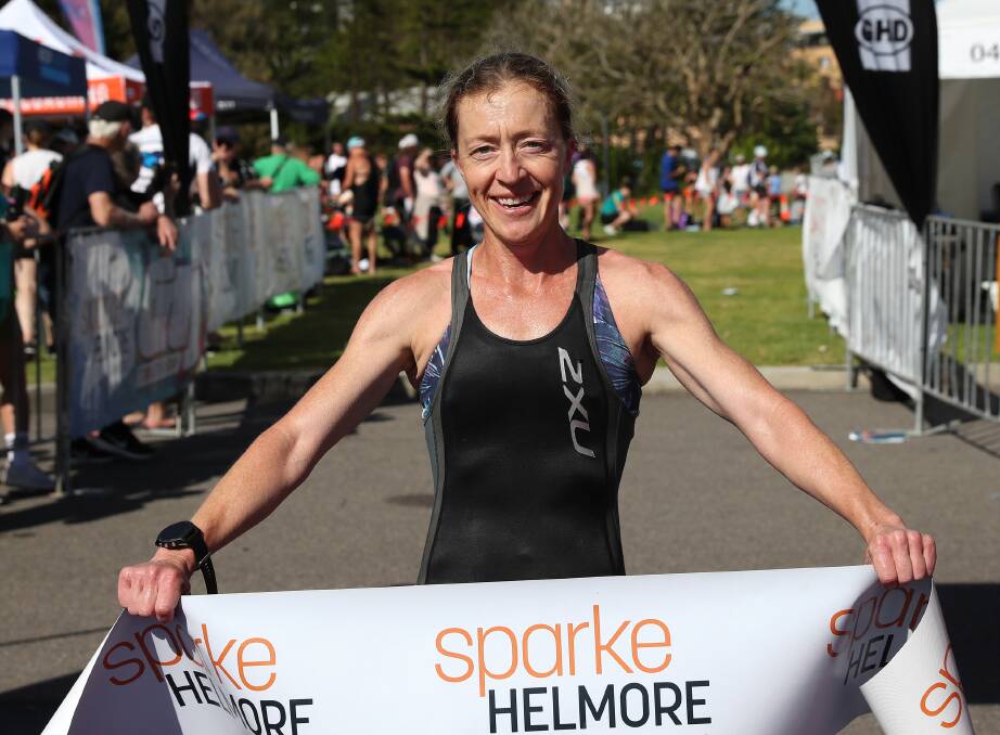 Regina Jensen, pictured after winning her sixth Sparke Helmore Triathlon last November, has earned a start in the world cross country championships. Picture by Peter Lorimer