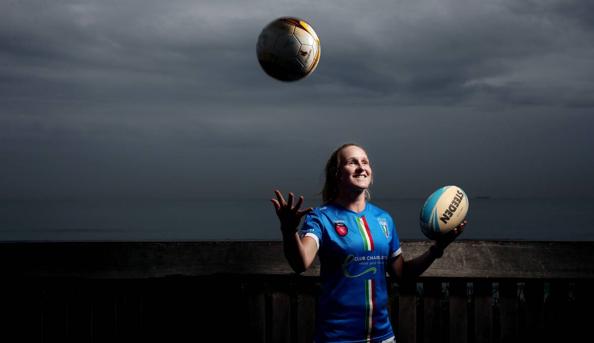 SPORTING TALENT: Jess Gentle plays soccer and rugby, sometimes both back-to-back on the same day. Picture: Simone De Peak