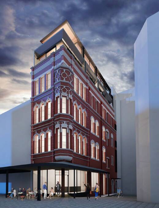 An artist's impression of how the building at 176 Hunter Street in Newcastle could look.