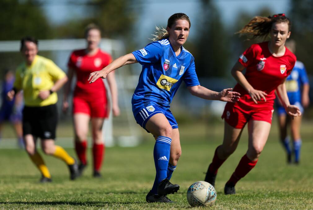 BIG LOSS: Newcastle Olympic midfielder Keely Gawthrop, pictured in 2020, is sidelined with a broken ankle. Picture: Marina Neil
