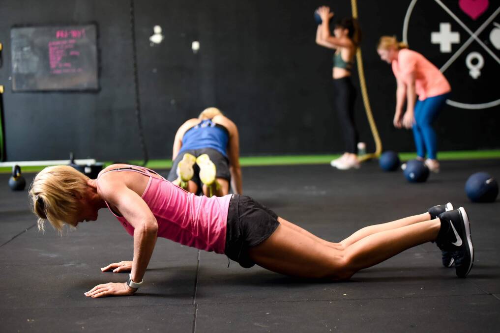 A gym member performs a burpee at Lissome Newcastle in Carrington. Picture: Lissome Newcastle