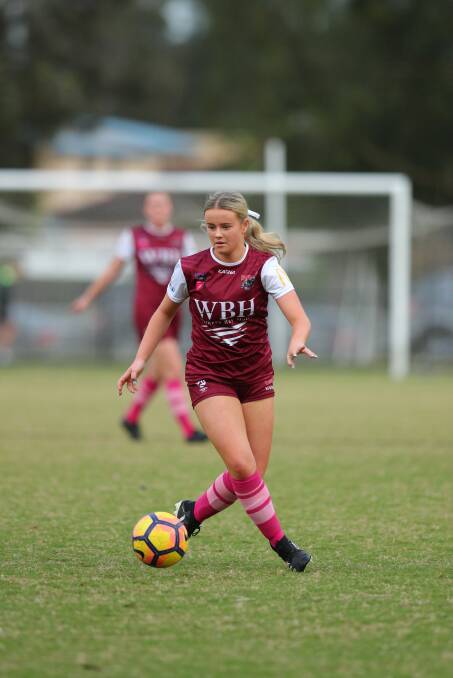 Warners Bay's Alannah Russell scored a brace last weekend. Picture: Max Mason-Hubers