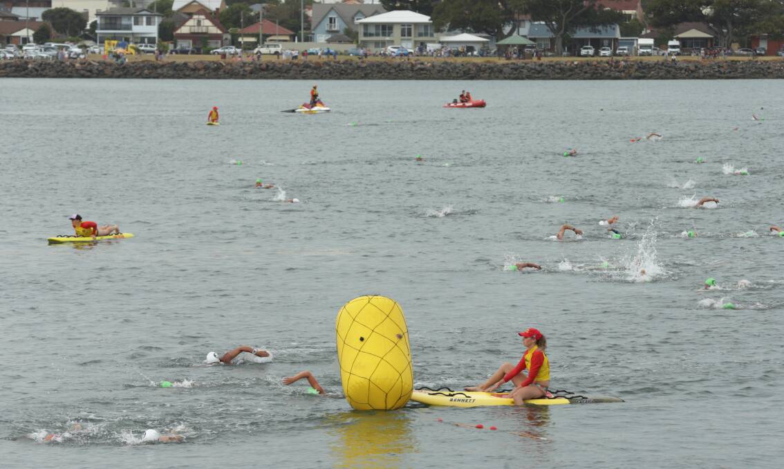 TAKING THE PLUNGE: The Across the Harbour Swim on Australia Day offers a 700-metre one-way crossing or 1.4-kilometre return trip. Picture: Simone De Peak