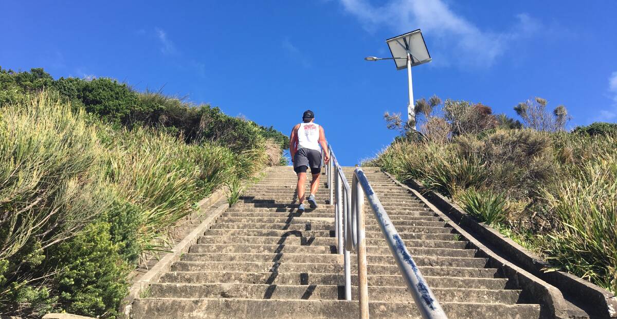 STEP IT UP: Lyndsay Walker plans to walk Merewether Stairs for 12 hours on Saturday to raise funds and awareness for not-for-profit organisation Soldier On.