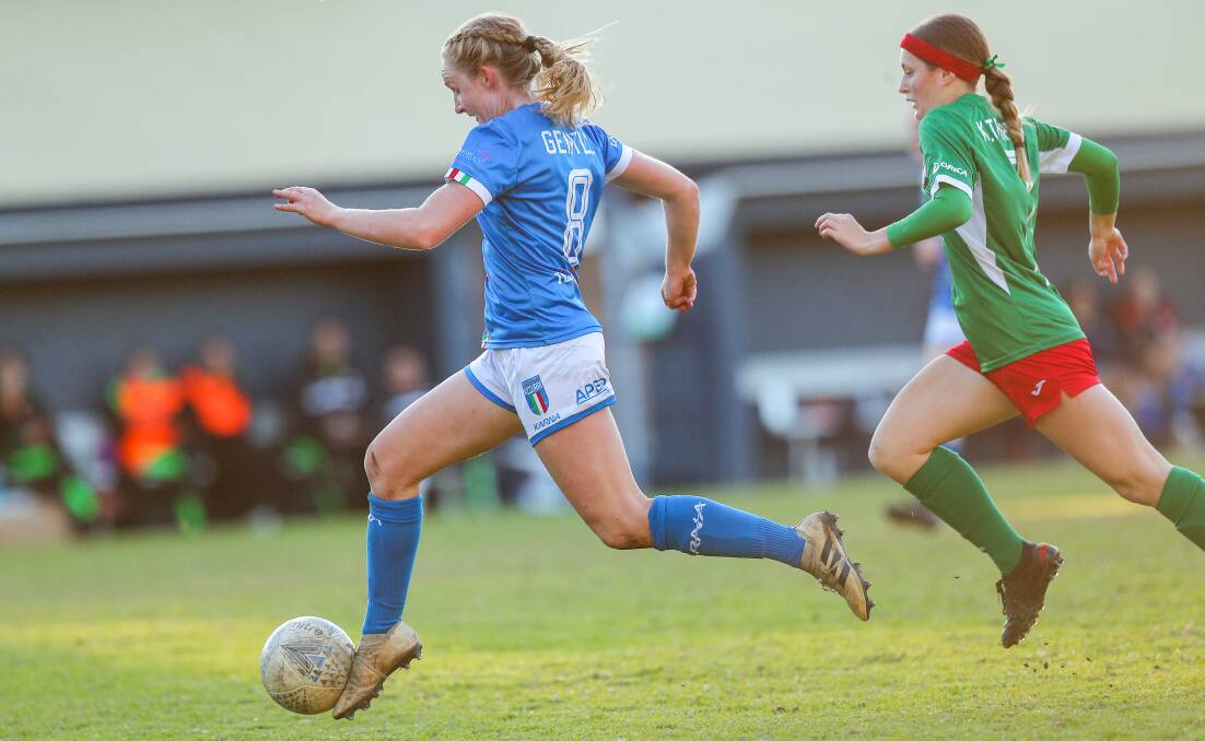 OUT: Charlestown strike weapon Jess Gentle poses a threat every time she touches the ball but will be one of a number of first-grade players unavailable for the NNSW Women's State Cup this weekend. Picture: Marina Neil