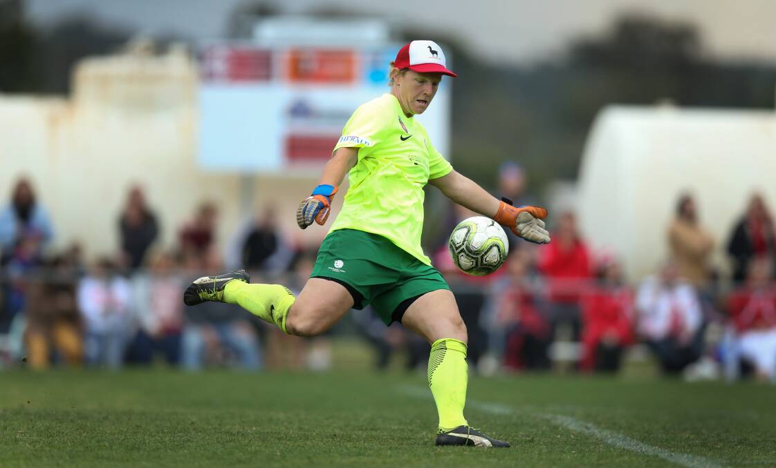 BACK: Merewether goalkeeper Alison Logue will play tomorrow. Picture: Marina Neil