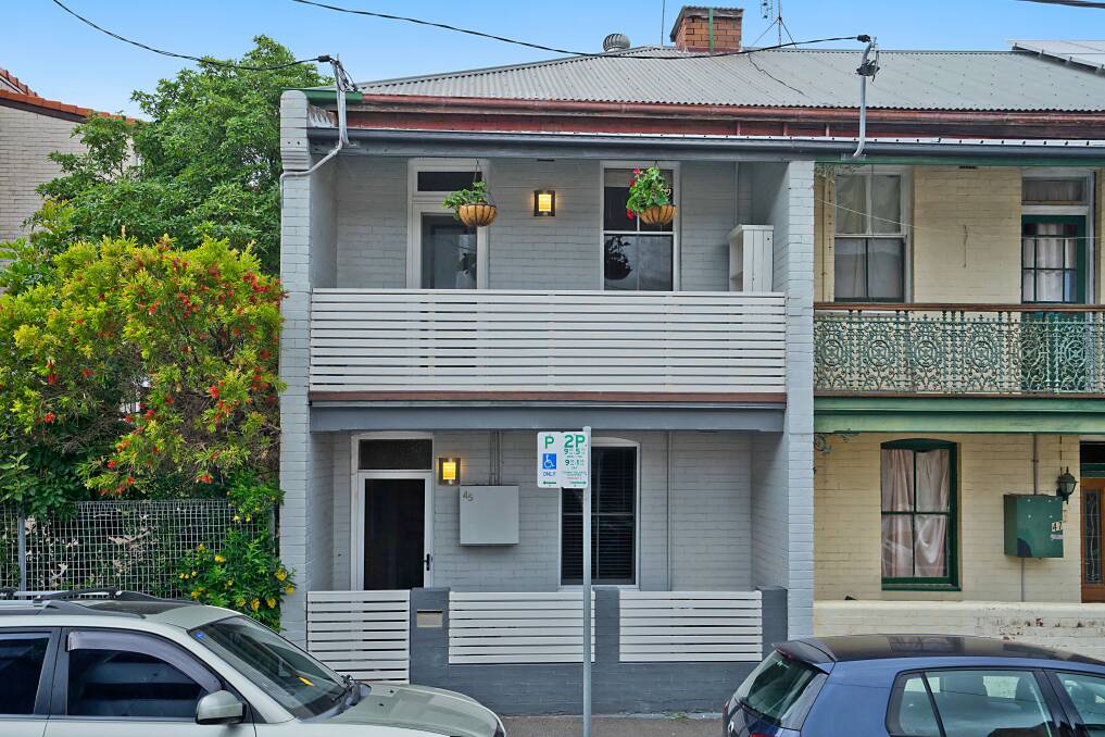 This updated Victorian terrace at 45 Railway Street in Cooks Hill is set for auction on Saturday with a guide of $730,000 to $780,000.