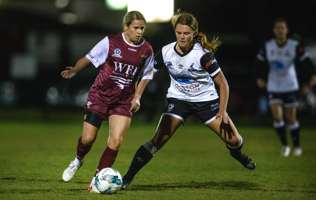 High-profile player Cassidy Davis, left, has made the move from Warners Bay to New Lambton for next NPLW Northern NSW season. Picture by Marina Neil