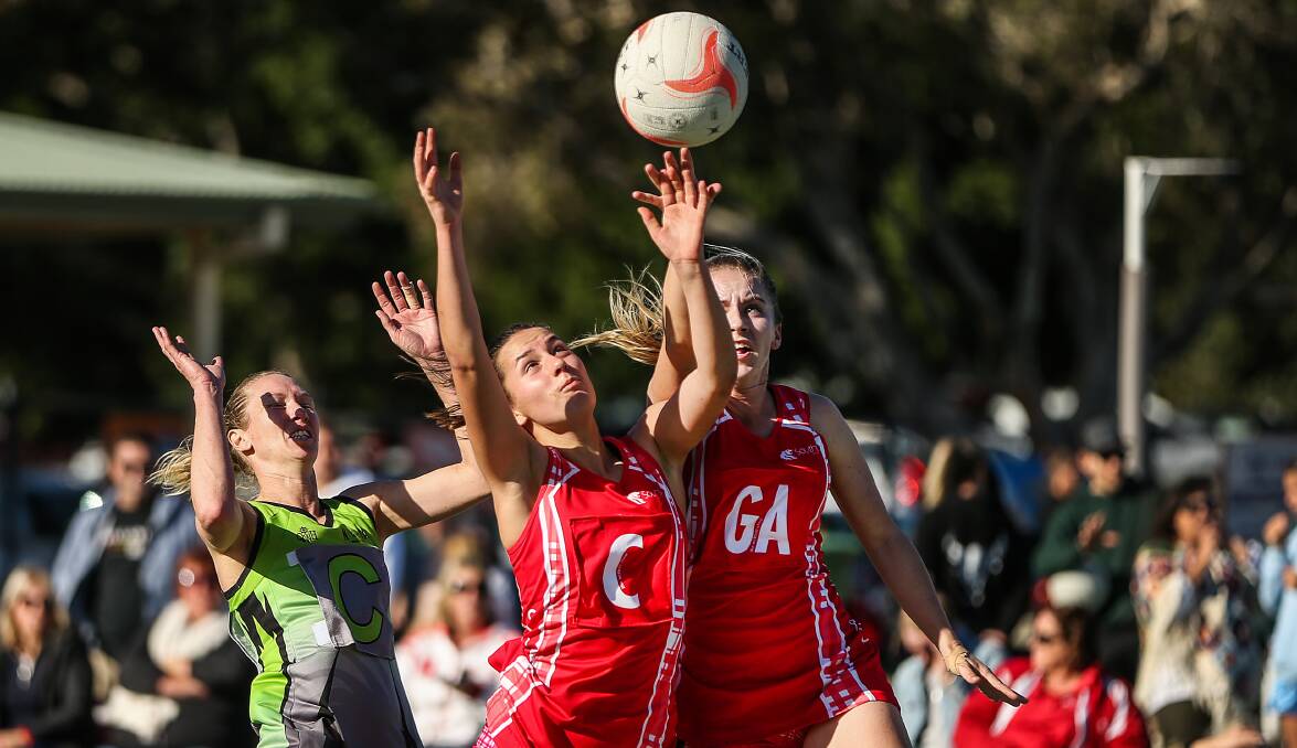 Zoe Peden, pictured during the 2019 Newcastle championship netball finals series, proved pivotal for Souths on Saturday. Picture: Marina Neil 