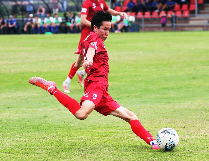 Bailey Wells got on the scoresheet as Broadmeadow beat Cooks Hill 4-1 at Magic Park on Sunday. Picture: Peter Lorimer
