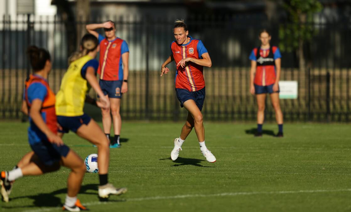 Emily van Egmond has been training with the Jets since her National Women's Soccer League commitments ended for this year. Picture: Jonathan Carroll