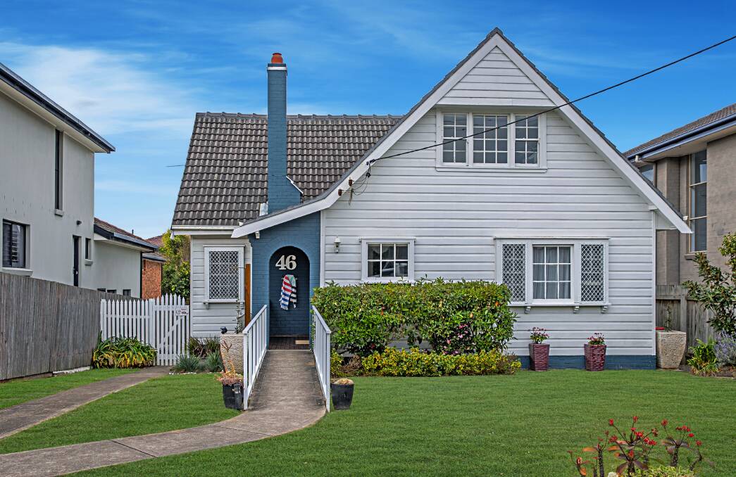 This two-storey home on a level block of 581 square metres in Merewether's Frederick Street is set for auction on October 2. 