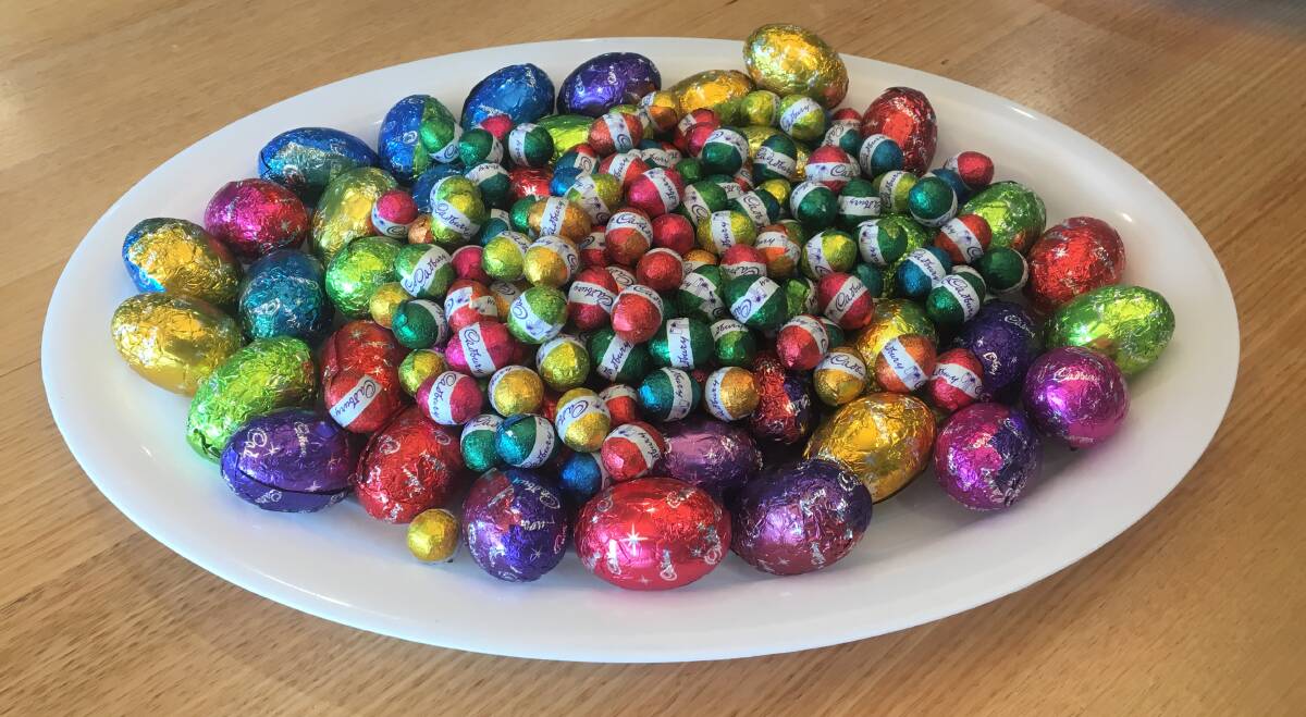OVER-INDULGENT: I had no willpower when the company offered up this Easter egg platter last year in the office.
