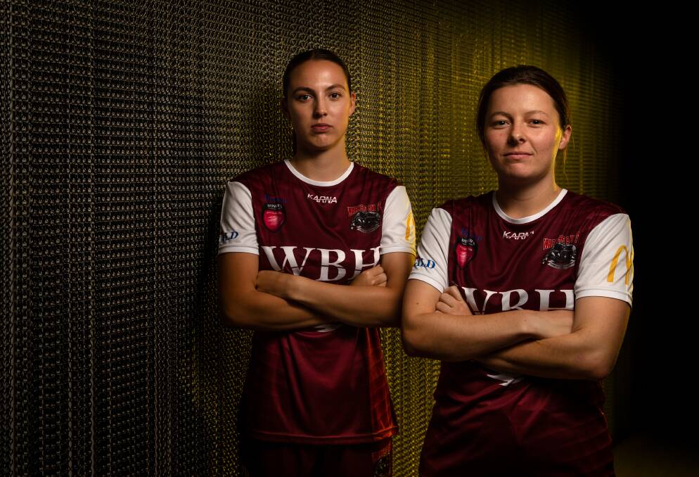 KEY PLAYERS: Warners Bay midfielders Ryley Field, left, and Elodie Dagg will play an important role when the Panthers battle Charlestown Azzurri in Herald Women's Premier League on Saturday. Picture: Marina Neil