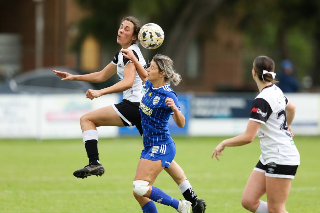 Olympic leading scorer Jemma House, in blue, will be back in action for the NNSW Women's League Cup final against Maitland on Sunday. Picture by Jonathan Carroll