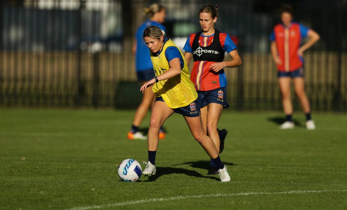 Cassidy Davis training at Speers Point during the Newcastle Jets pre-season. Picture: Jonathan Carroll