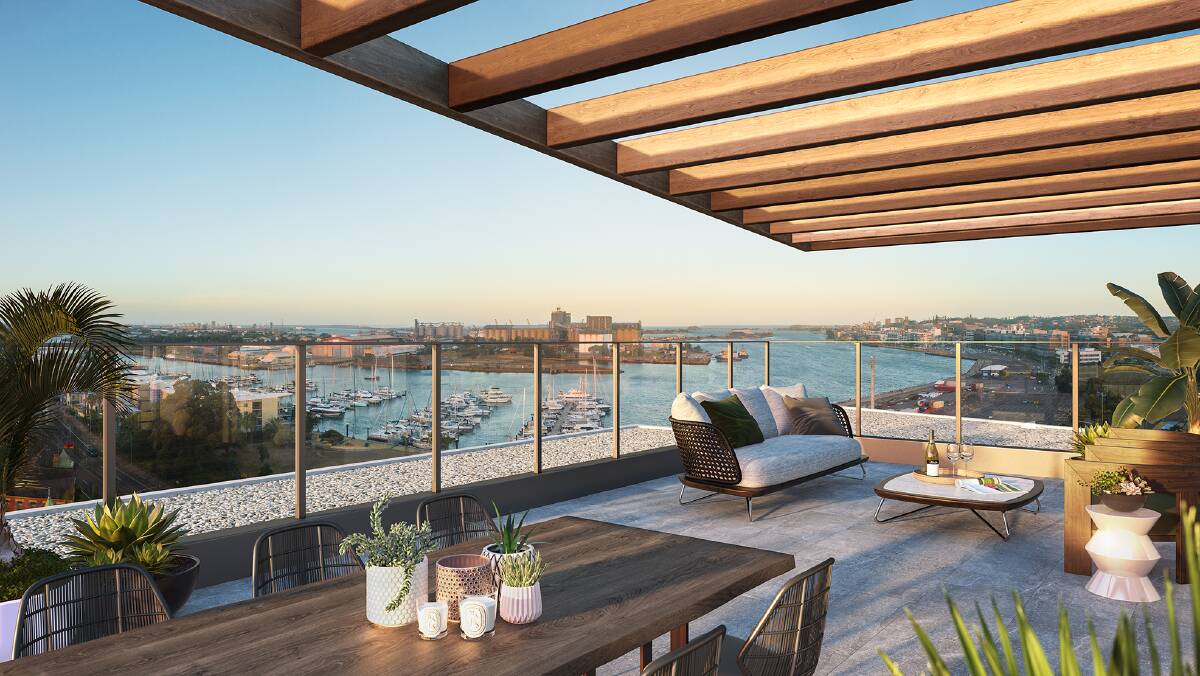 STANDING TALL: Stella on Hannell will have a rooftop terrace and garden with expansive views across the harbour and city.