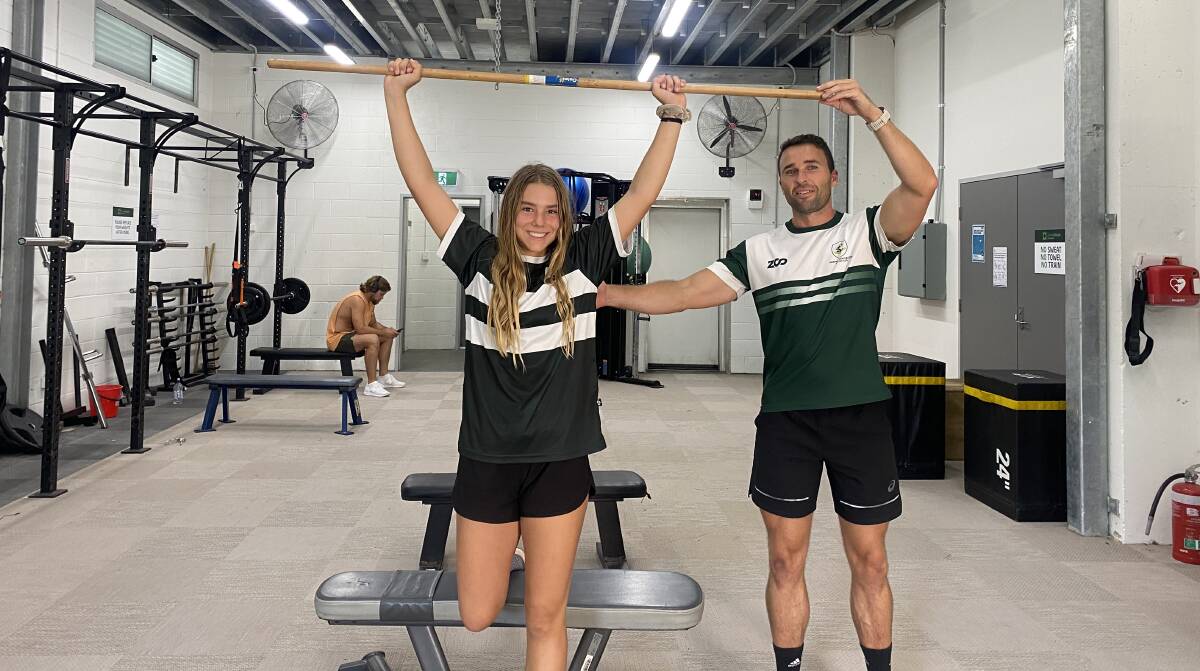 Personal trainer Scott Hingston puts Jasmine Lambkin, 14, through a range of bodyweight exercises with a focus on posture and correct technique. Picture: Supplied
