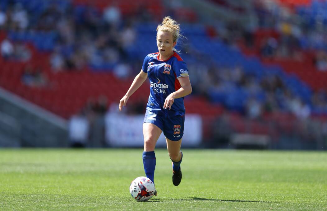 DRIVING FORCE: Hannah Brewer continues to be one of the Newcastle Jets' most consistent players as she eyes another season in the national women's competition. Picture: Jonathan Carroll