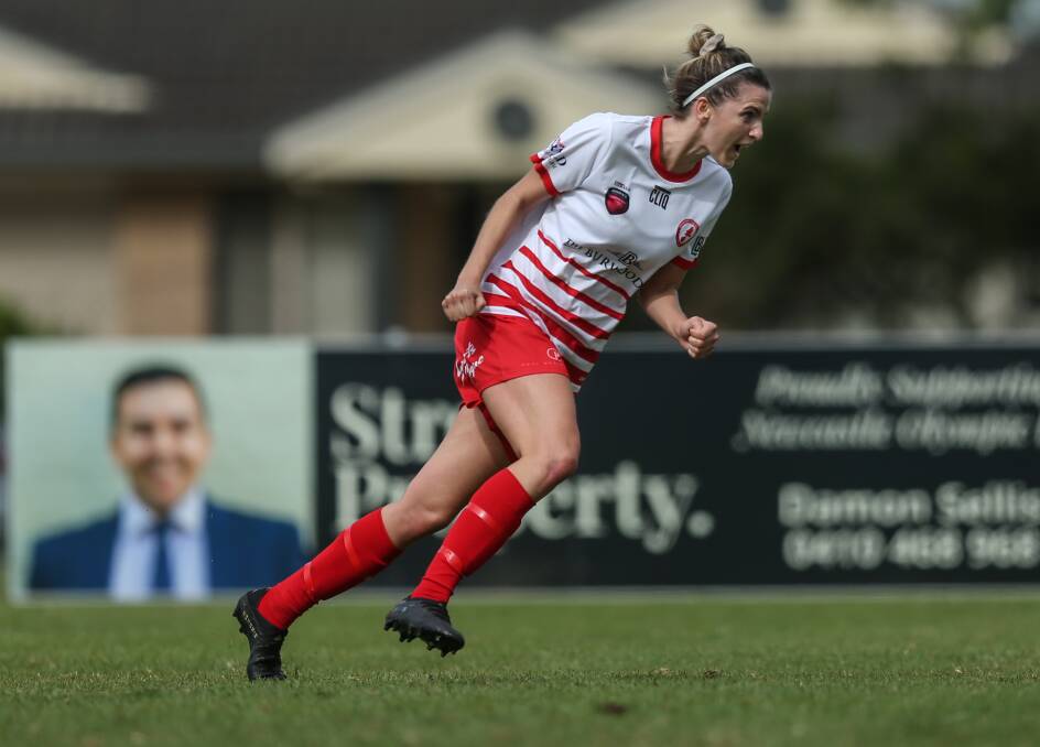 IMPACT: Charlestown Azzurri striker Lori Depczynski, pictured in action for Merewether last season, scored two goals in her first appearance of this Newcastle Herald Women's Premier League campaign. Picture: Marina Neil
