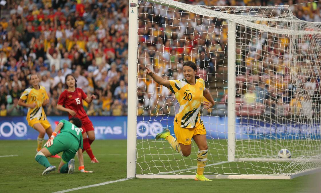 Matildas superstar Sam Kerr in Newcastle in 2020. Picture by Max Mason-Hubers