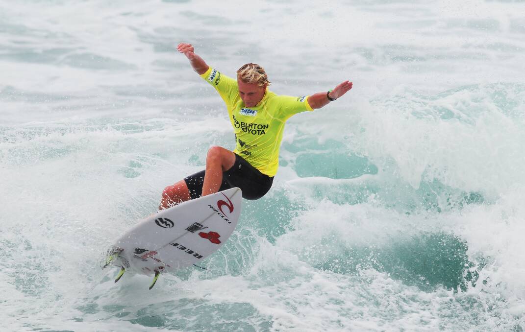 PROGRESS: A young Jackson Baker in the 2013 Surfest Junior Pro at Merewether. Picture: Ryan Osland