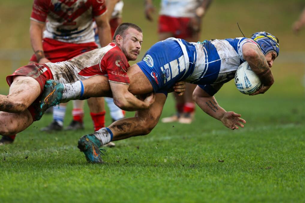 Central's Dom Murphy crosses for a try against Souths on Sunday. Picture: Jonathan Carroll