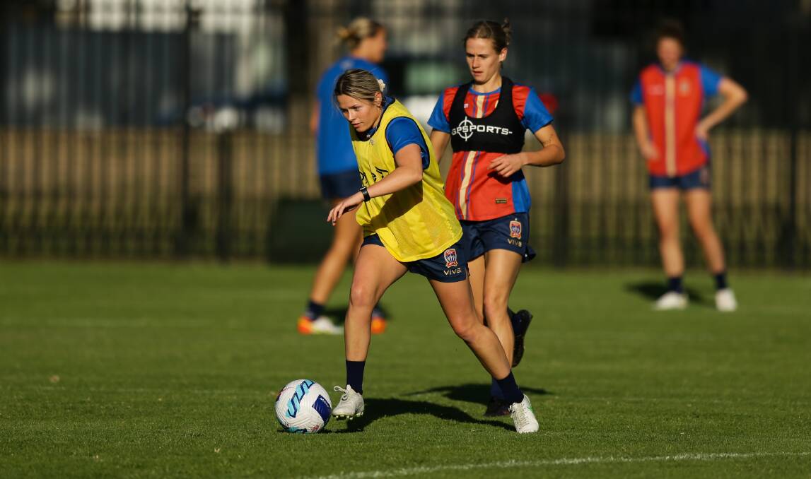 Newcastle co-captain and midfielder Cassidy Davis at Jets training through the week. Picture: Jonathan Carroll