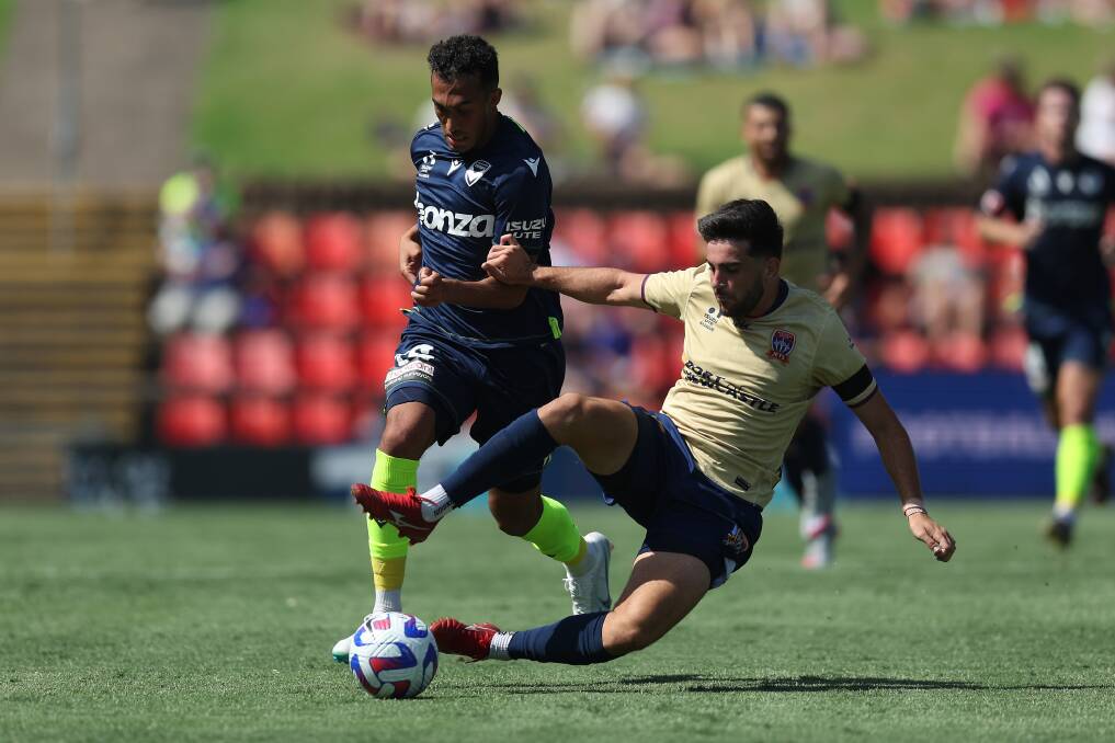 Jets midfielder Kosta Grozos, who came into the starting side as a late replacement for injured Reno Piscopo, scored the winner against Melbourne Victory at McDonald Joanes Stadium on Sunday. Picture Getty Images