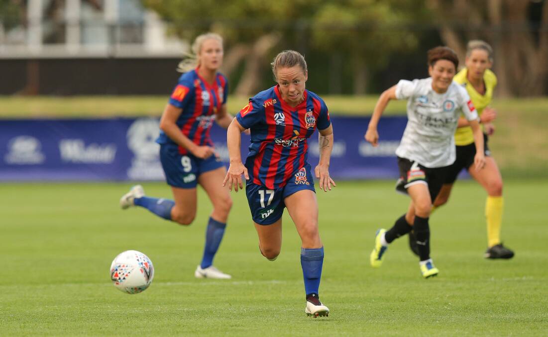 KEY SIGNING: New Lambton have recruited former Newcastle Jets striker Jenna Kingsley. Picture: Max Mason-Hubers